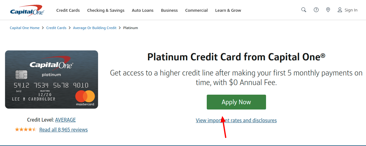 www.capitalone.com - Activate Your Capital One Platinum Card - My Credit Card