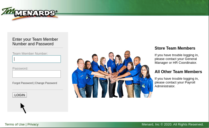 TM Menards Login