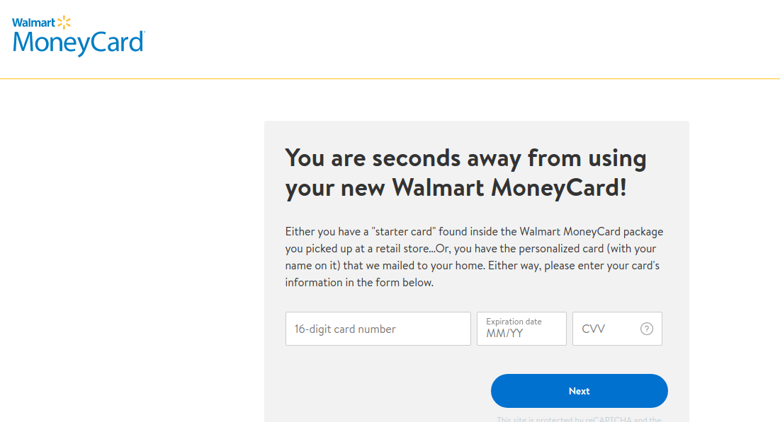 Walmart MoneyCard Register