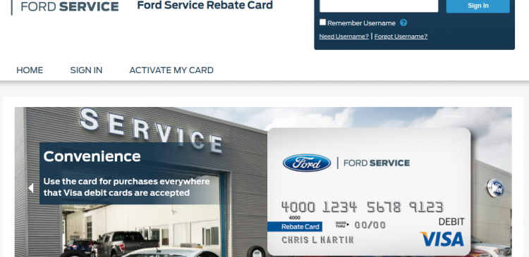 Ford Service Rebate Card Logo