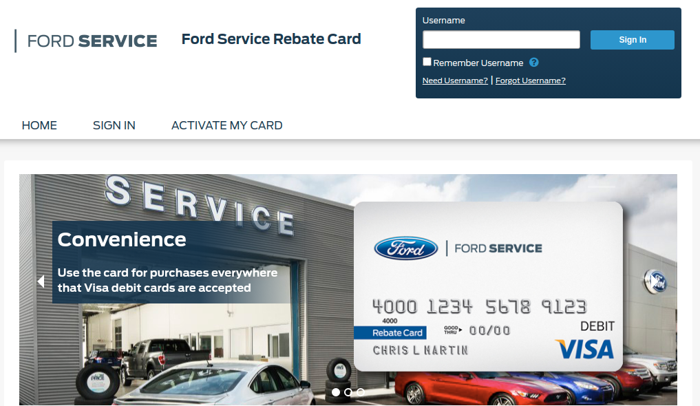 Ford Service Rebate Card Logo
