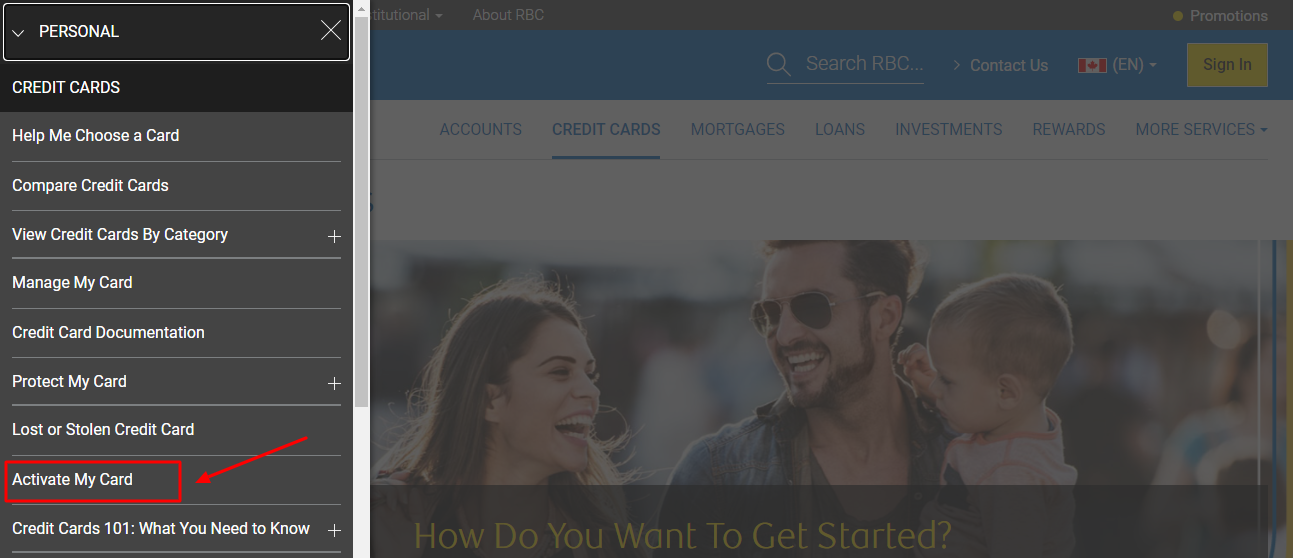Activate RBC Credit Card