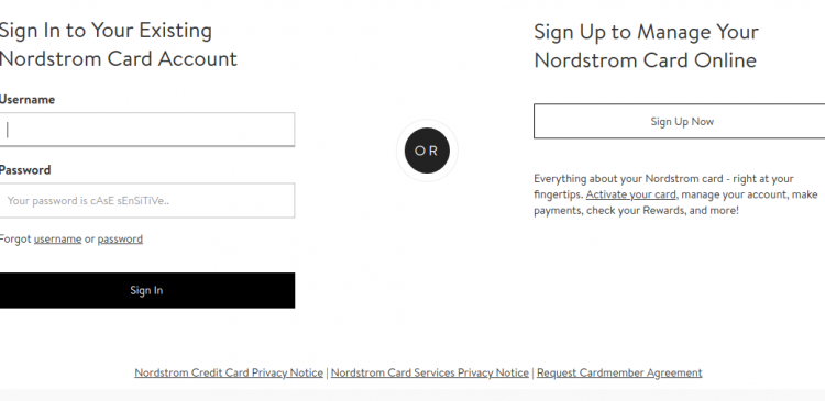 Nordstrom Credit Card Login