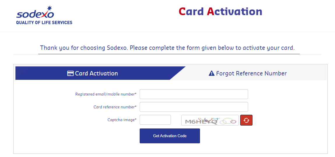 sodexo card activation