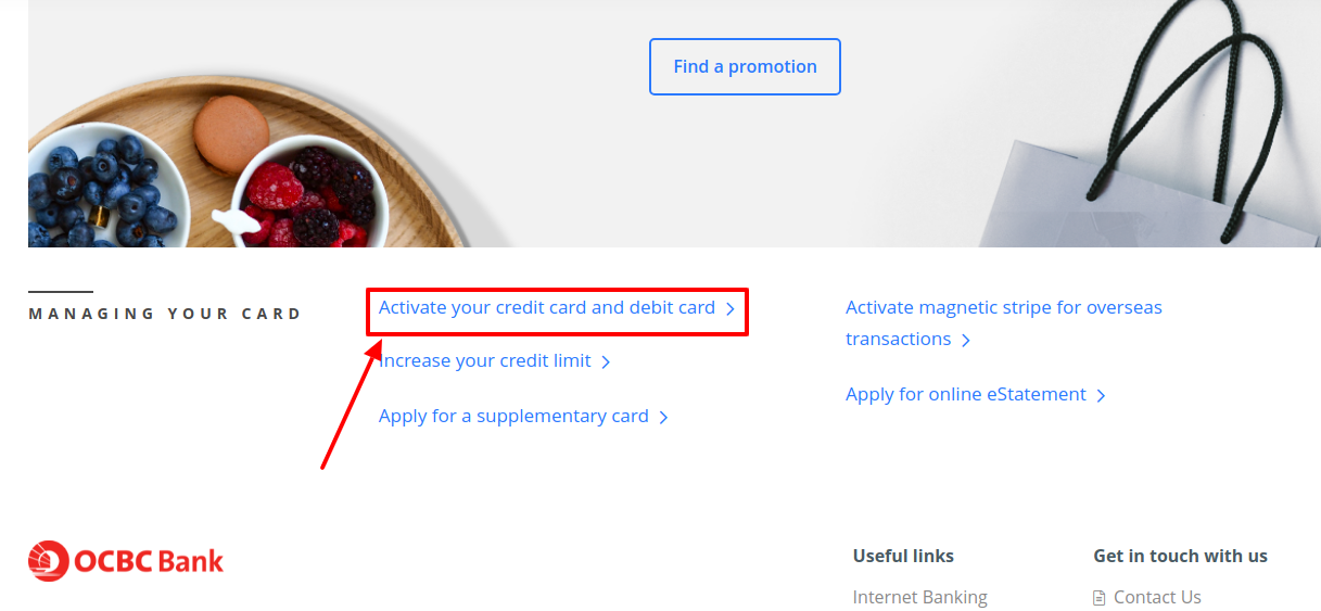 ocbc card activation