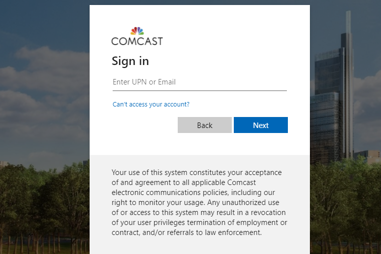 team comcast login