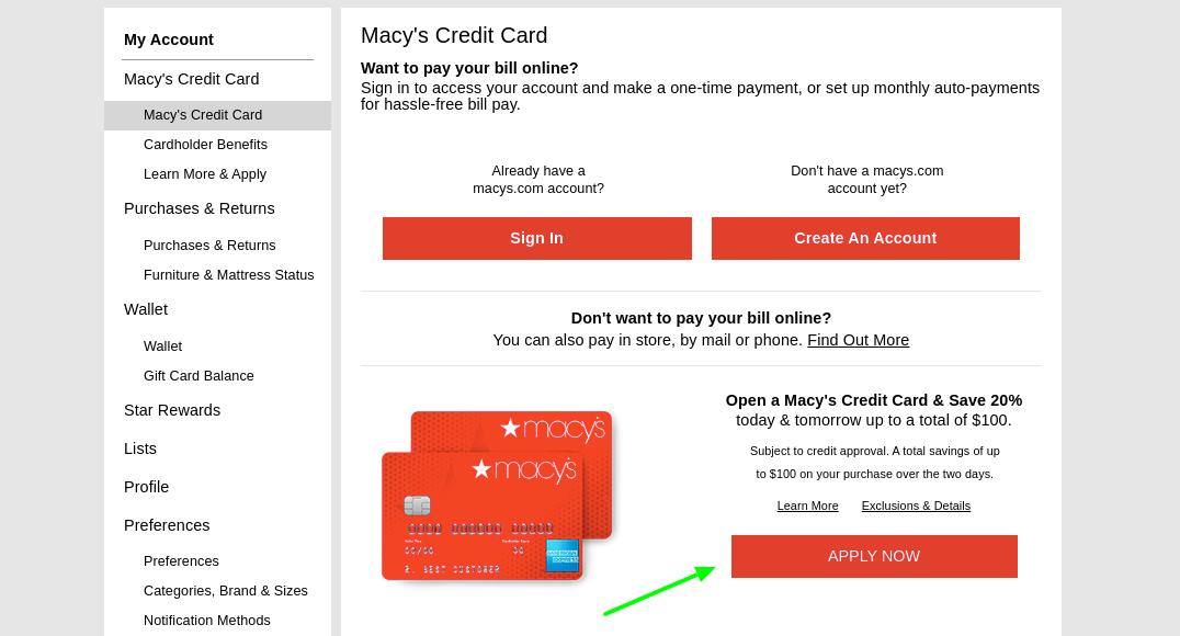 macys credit card application status