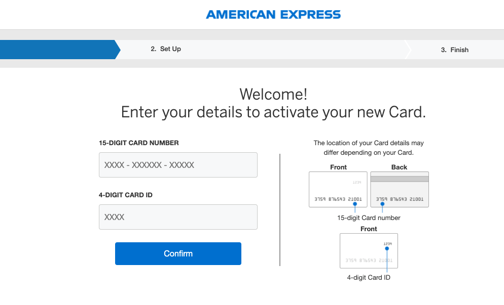 american express card activation