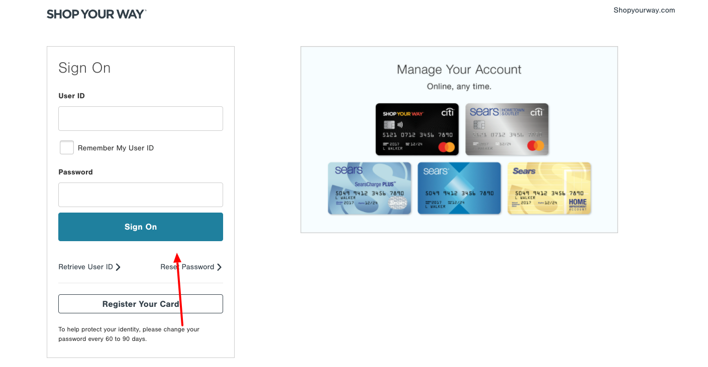 shopyourway credit card login