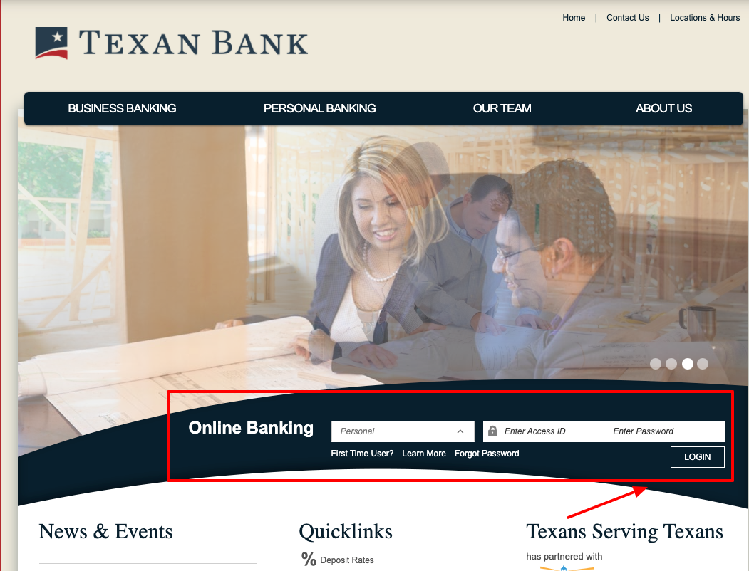 texan bank login