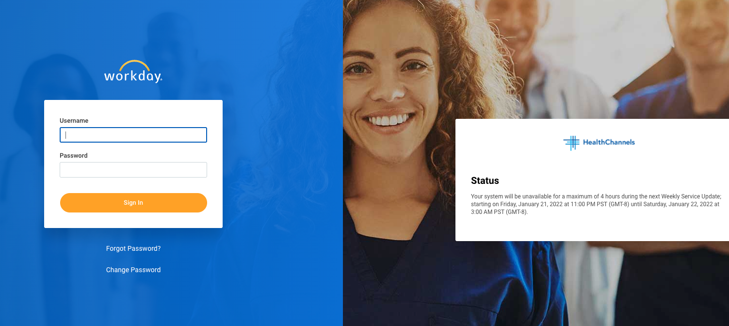 workday healthcare login