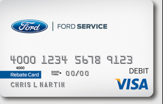 Bank of America Ford Service Rebate Card