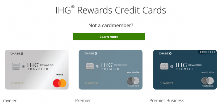 ihg rewards card login