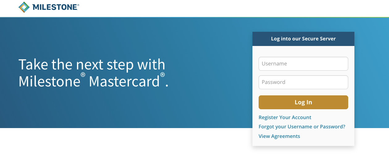 Milestone-Gold-MasterCard login